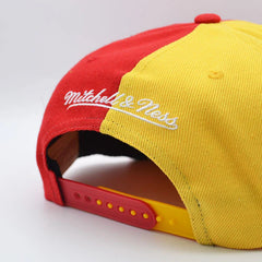 Atlanta Hawks Mitchell & Ness DIAMOND CUT Snapback HWC Hat - Red/Yellow