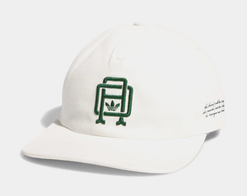 Collegiate Crest 5 Panel Baseball Mens Hat (Off White/Green)