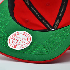New Jersey Devils Mitchell & Ness NHL HAT TRICK Snapback Adjustable Hat - Red/Green