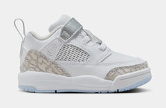 Spizike Low Infant Toddler Lifestyle Shoes (White/Neutral Grey/Metallic Silver)