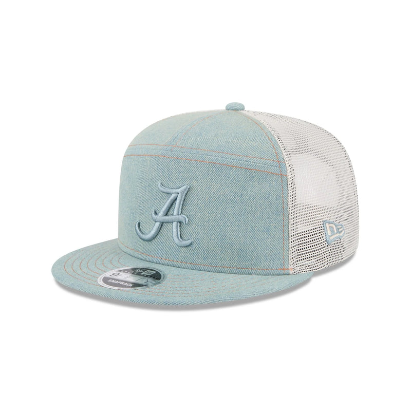 Alabama Crimson Tide Denim Split Panel 9FIFTY Trucker Hat