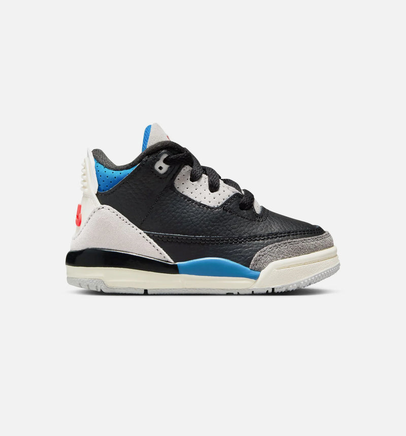 Air Jordan 3 Retro OG Rare Air Infant Toddler Lifestyle Shoe - Black/Chile Red/Neutral Grey