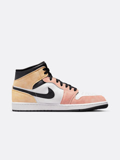 Kids Nike Air Jordan 1 Mid SE GS Flight Club Ember Sundial Pink White Black DX4332-800