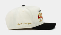 San Francisco 49Ers Chrome Script 950AF Snapback Mens Hat (Beige/Red)