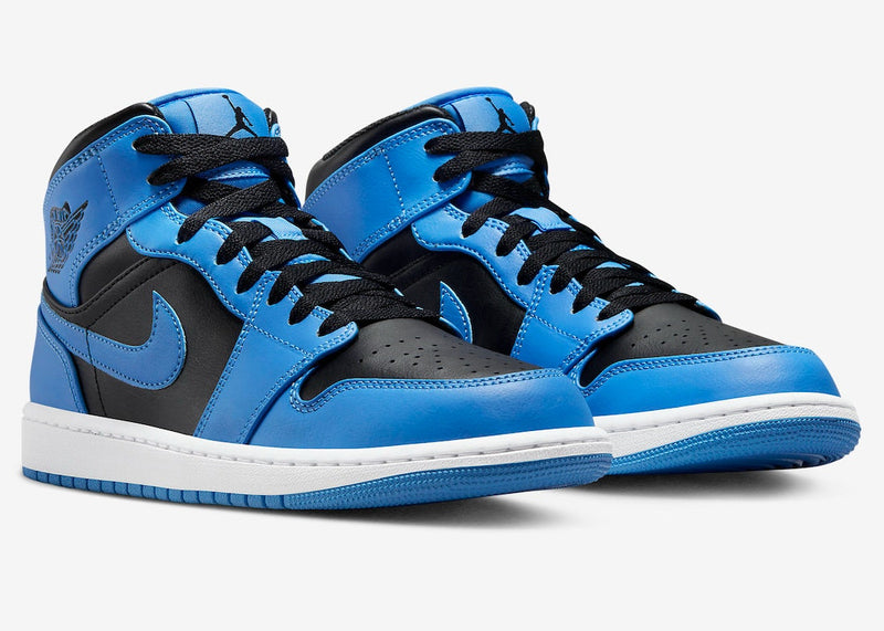 YOUTH Nike AIR JORDAN 1 MID UNIVERSITY BLUE Black White DQ8423-401 Sneaker Shoe