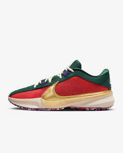 Giannis Freak 5 “Loyalty” Gym Red/Fir/Court Purple/Metallic Gold DZ2944-600