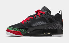 Spizike Low Grade School Lifestyle Shoes (Black/Classic Green/White/Varsity Red)