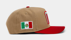 Shoe Palace Exclusive Mexico Curve 950AF Snapback Mens Hat (Khaki/Red)