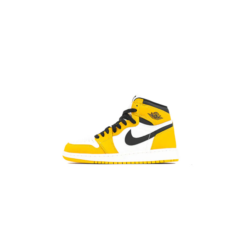 Kids Nike Air Jordan 1 High OG GS Yellow Ochre Black Sail White Gold Sneaker Shoe Trainer