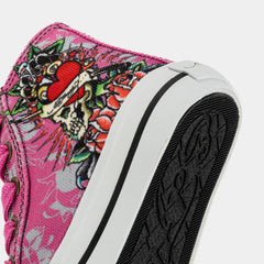 Skull High Top Infant Toddler Lifestyle Shoes (Pink/White)