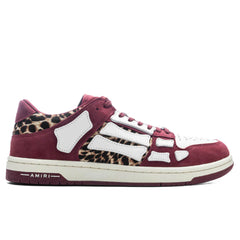 Leopard Skel Top Low - Burgundy