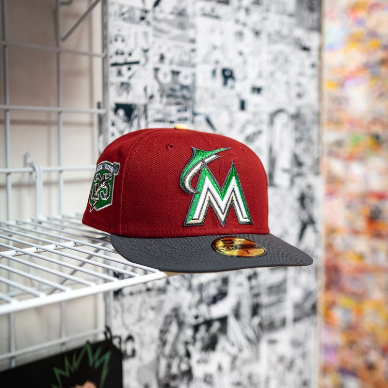 New Era Miami Marlins 25Th Anniversary Pale Yellow UV (Brick Red/Slate Grey)