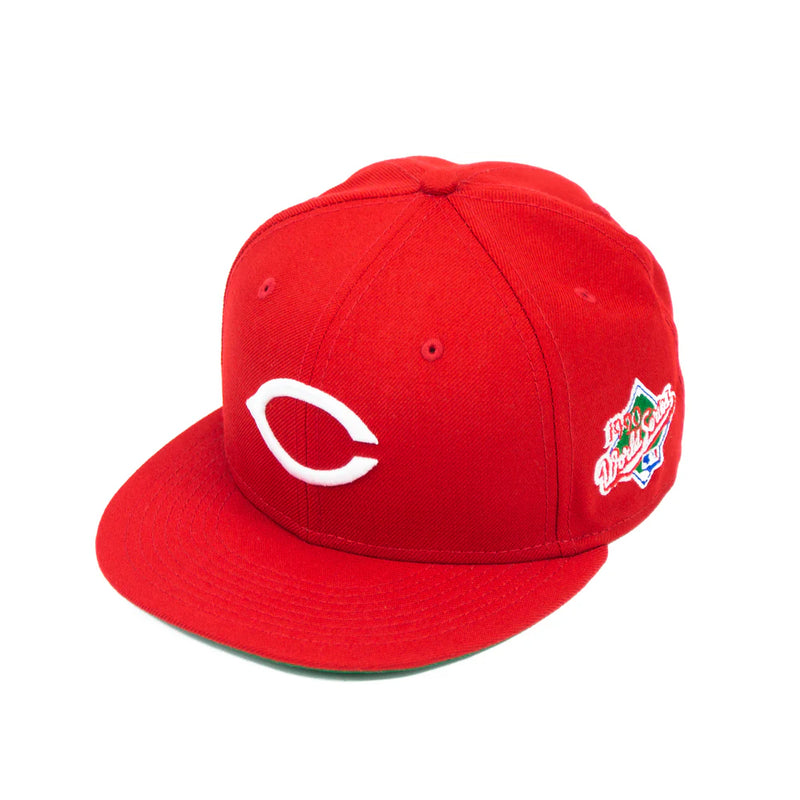 New Era Cincinnati Reds WS 1990 Cap Red White Green Blue 59Fifty 5950 Patch Fitted Cap Hat