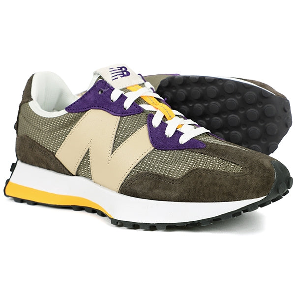 New Balance 327 Skunk Suede Brown Purple Yellow White MS327DO Shoe Sneaker