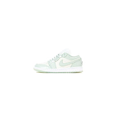 Wmns Nike Air Jordan 1 Low SE Sail Seafoam Metallic Silver Green White Grey Black HF4078-100 Sneaker Shoe Trainer