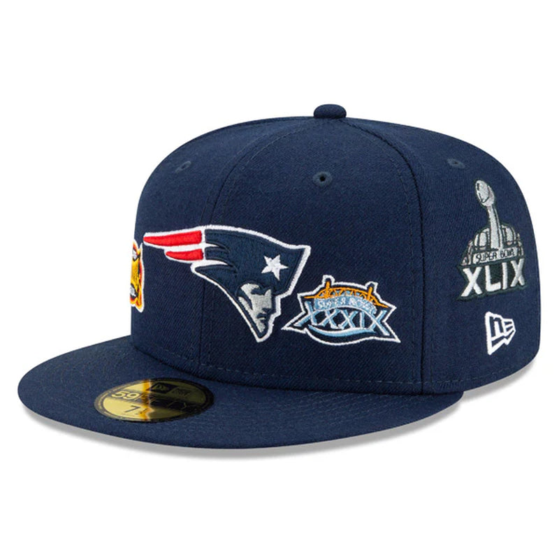 New England Patriots NFL New Era CHAMPIONS CURSIVE SERIES 59Fifty Fitted Hat - Navy