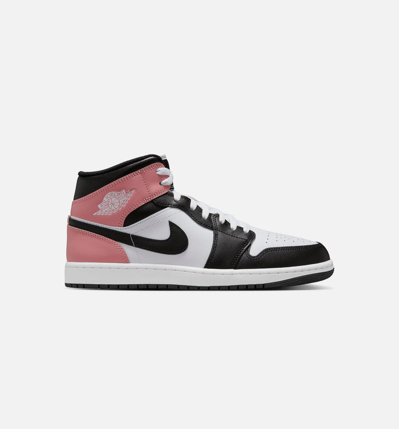 Air Jordan 1 Mid Mens Lifestyle Shoe - White/Rust Pink/Black