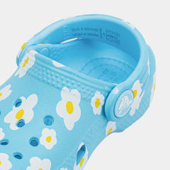 Classic Clog Daisy Infant Toddler Sandals (Blue/White)
