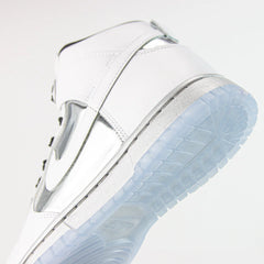 Wmns Nike Dunk High SE White Metallic Silver Black Grey Sneaker Shoe Trainer