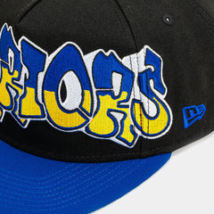 Shoe Palace X New Era NBA 90S Graffiti Exclusive Golden State Warriors 950AF Snapback Mens Hat (Black/Yellow)