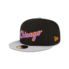 New Era 59Fifty Chicago White Sox Comiskey Park Patch Script Hat - Black, Grey