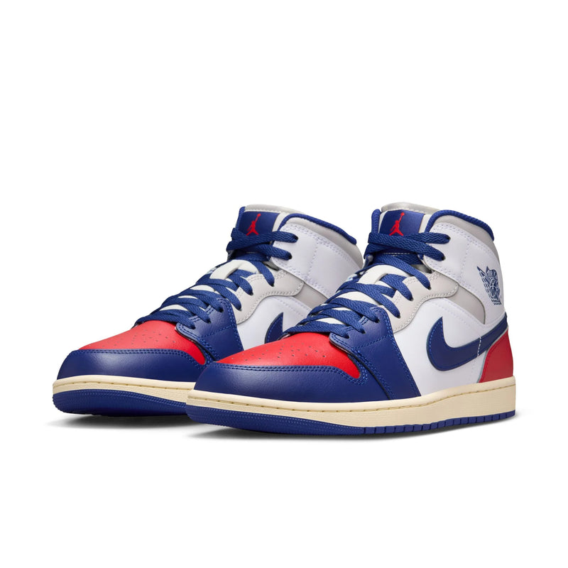 Air Jordan 1 Mid (White/Deep Royal Blue)