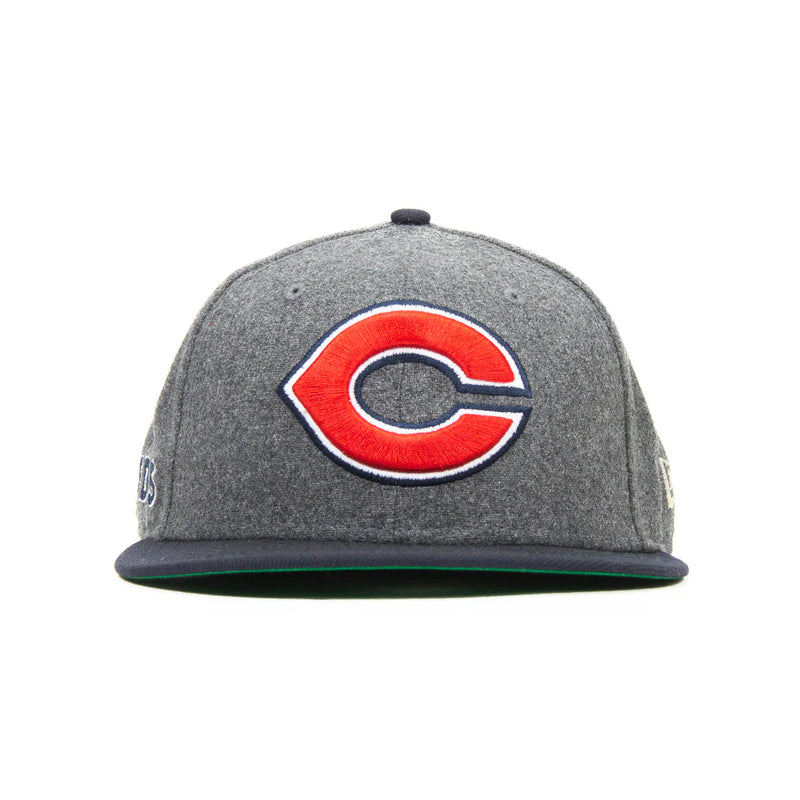 New Era Cincinnati Reds Grey Black Melton Wool 59Fifty 5950 Patch Fitted Cap Hat