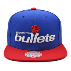 Washington Bullets Mitchell & Ness HWC TEAM GROUND 2Tone Snapback Hat - Royal/Red