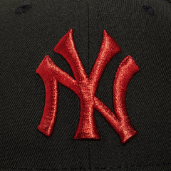 New Era 59Fifty Candy Apple New York Yankees 1949 World Series Patch Hat - Black, Red