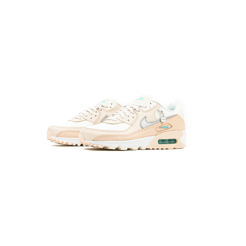 WMNS Nike Air Max 90 Phantom White Pink Green Metallic Silver Sneaker Shoe Trainer