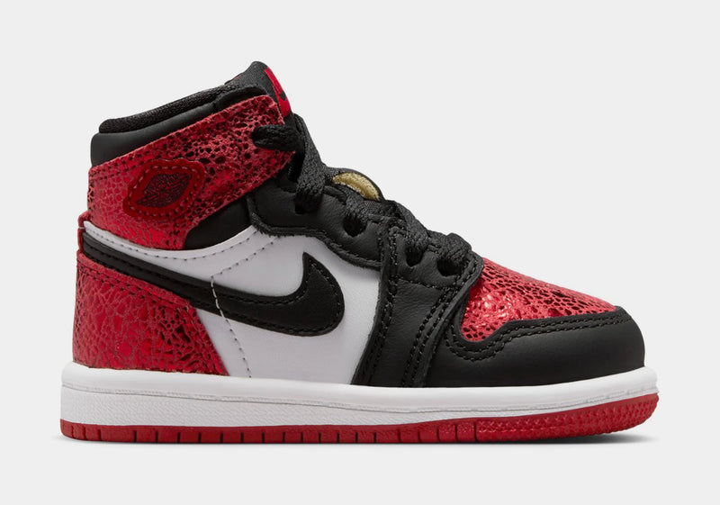 Air Jordan 1 Retro High OG Ruby Infant Toddler Lifestyle Shoes (Varsity Red/Black/White)