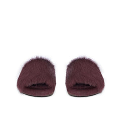 RICK OWENS FUR GRANOLAS SLIDE - AMETHYST