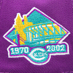 New Era Cincinnati Reds Mr. Redlegs Sparkling Grape Teal Green Purple White 59Fifty 5950 Patch Fitted Cap Hat