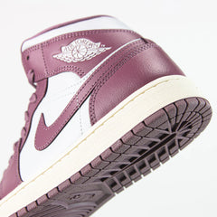 Wmns Nike Air Jordan 1 Mid Pure Platinum Sky J Muave Sail White Purple Sneaker Shoe Trainer
