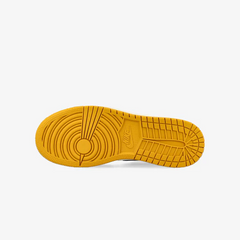 Kids Nike Air Jordan 1 High OG GS Yellow Ochre Black Sail White Gold Sneaker Shoe Trainer