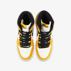 Kids Nike Air Jordan 1 High OG GS Yellow Ochre Black Sail White Gold Sneaker Shoe Trainer