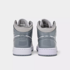 Kids Nike Air Jordan 1 Mid SE GS White Cool Grey HF3193-100 Sneaker Shoe Trainer