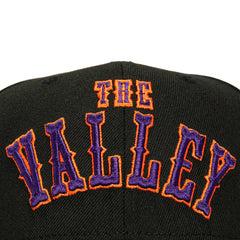New Era 9Seventy Phoenix Suns City Edition Logo Patch the Valley Stretch-Snapback Hat - Black, Purple, Orange