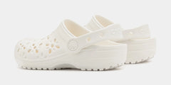 Classic Clog Floral Cut Out Preschool/Grade School Sandals (White)