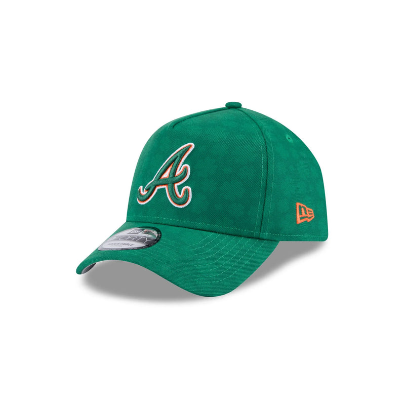 Atlanta Braves St. Patrick'S Day 2025 9FORTY A-Frame Snapback Hat
