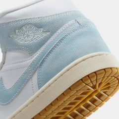 Air Jordan 1 Mid SE Womens Lifestyle Shoes (White/Sail/Gum Light Brown/Worn Blue)