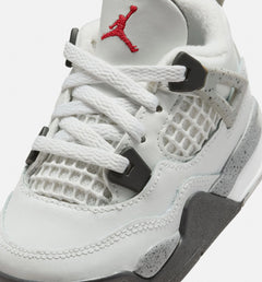 Air Jordan 4 Retro White Cement Infant Toddler Lifestyle Shoe - Summit White/Fire Red/Cement Grey/Black