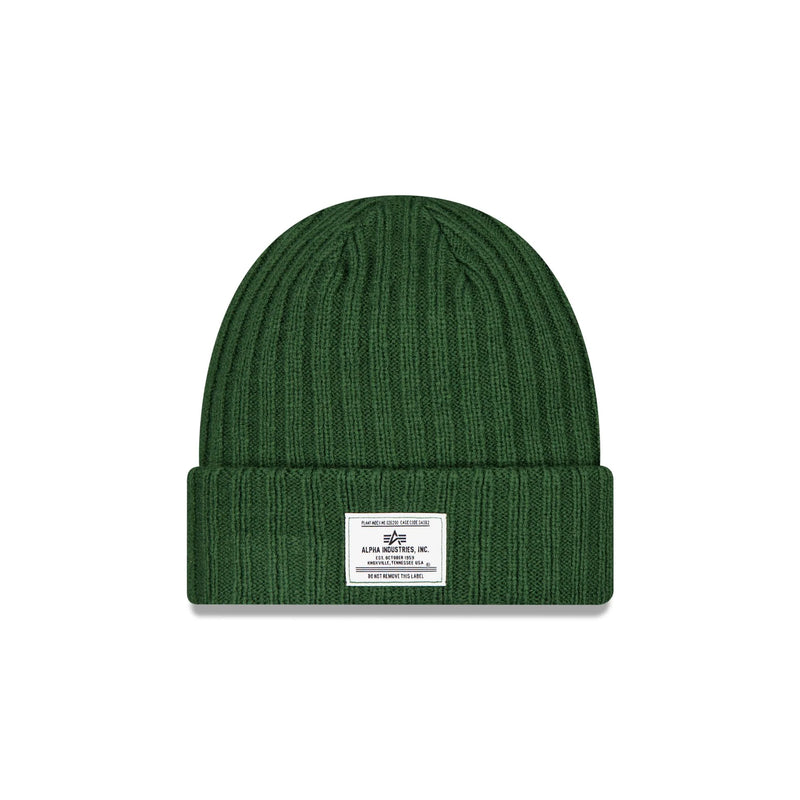 Alpha Industries X New Era Green Cuff Knit Hat