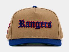 Texas Rangers Khaki 950AF Snapback Mens Hat (Khaki/Blue)