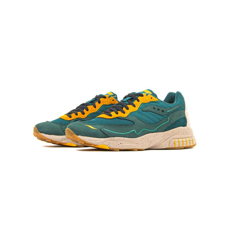 Saucony 3D Grid Hurricane Green Orange Shoe Sneaker Trainer