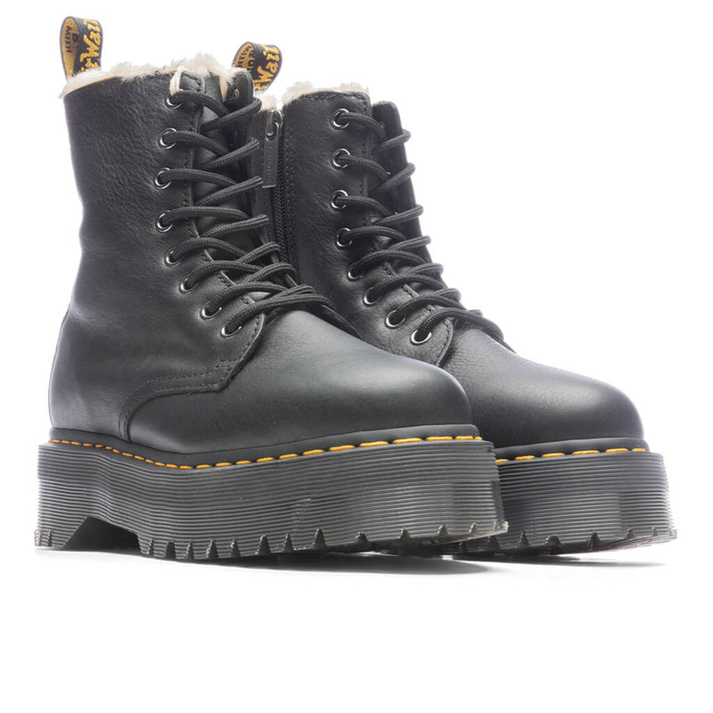Women'S Jadon Boot Leather Faux Fur Lined Platforms - Black