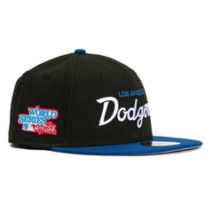 New Era 59Fifty Los Angeles Dodgers 1981 World Series Patch Script Hat - Black, Royal