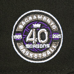 New Era 59Fifty Sacramento Kings 40Th Anniversary Patch Hat - Black