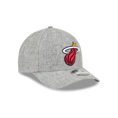 Miami Heat Cotton Weave Gray 9FORTY M-Crown A-Frame Snapback Hat