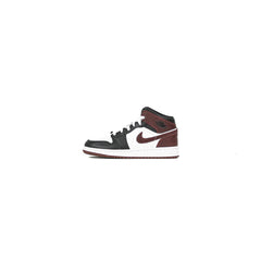 Kids Nike Air Jordan 1 Mid SE GS White Dark Pony Black Red HF3193-102 Sneaker Shoe Traienr